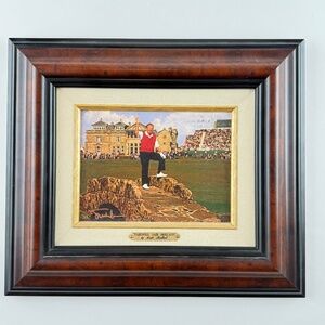 Signed Scott Medlock "Farewell Jack Nicklaus", Giclee Canvas Print in Wood Frame